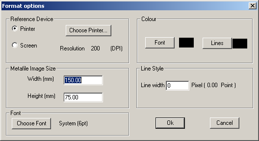 Display options panel